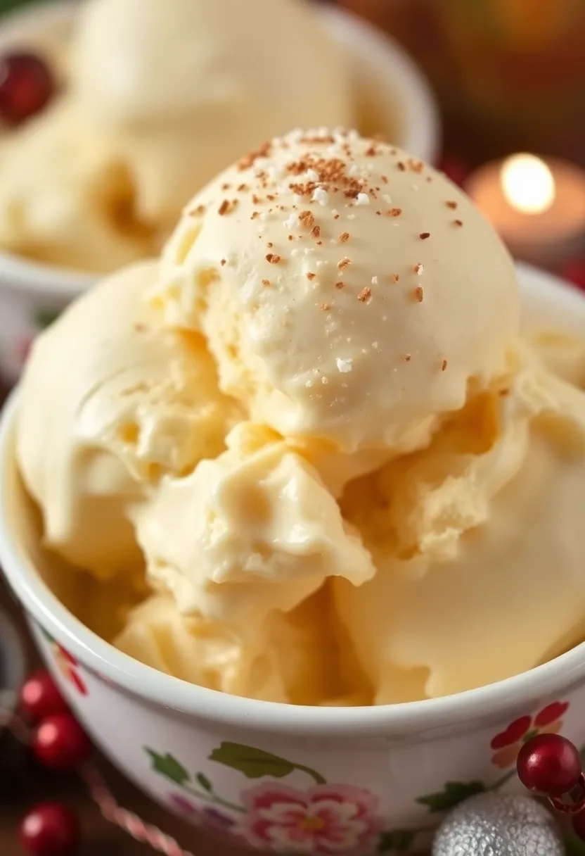 25 Boozy Ice Cream Recipes Adults Will Crave - 18. Spiced Rum & Eggnog Ice Cream