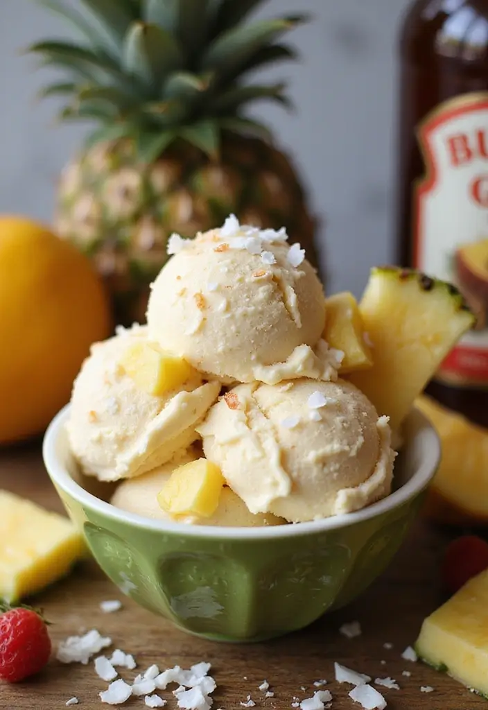 25 Boozy Ice Cream Recipes Adults Will Crave - 8. Piña Colada Ice Cream