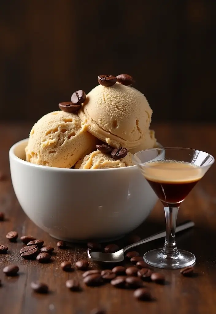 25 Boozy Ice Cream Recipes Adults Will Crave - 9. Espresso Martini Ice Cream