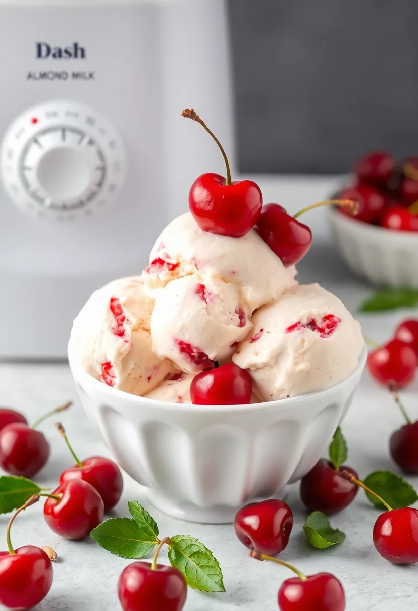 25 Dash Ice Cream Maker Recipes PDF You Need to Save - 22. Cherry Almond Milk Ice Cream