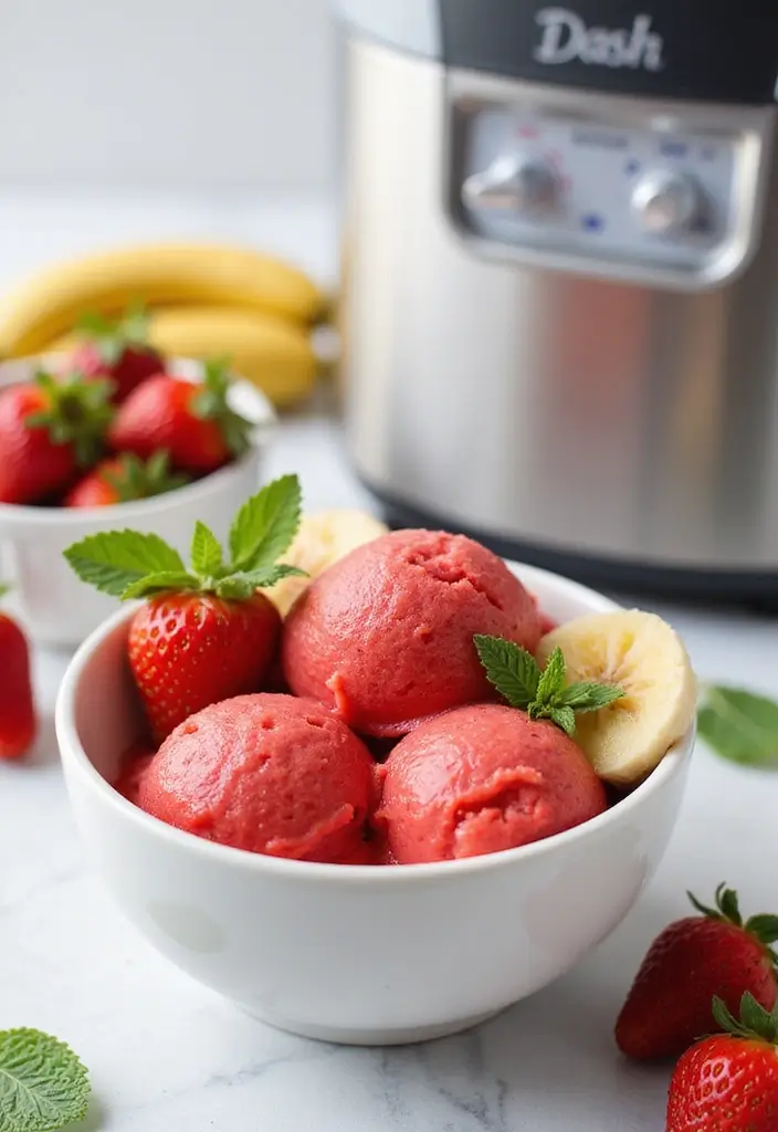 25 Dash Ice Cream Maker Recipes PDF You Need to Save - 3. Strawberry Banana Sorbet