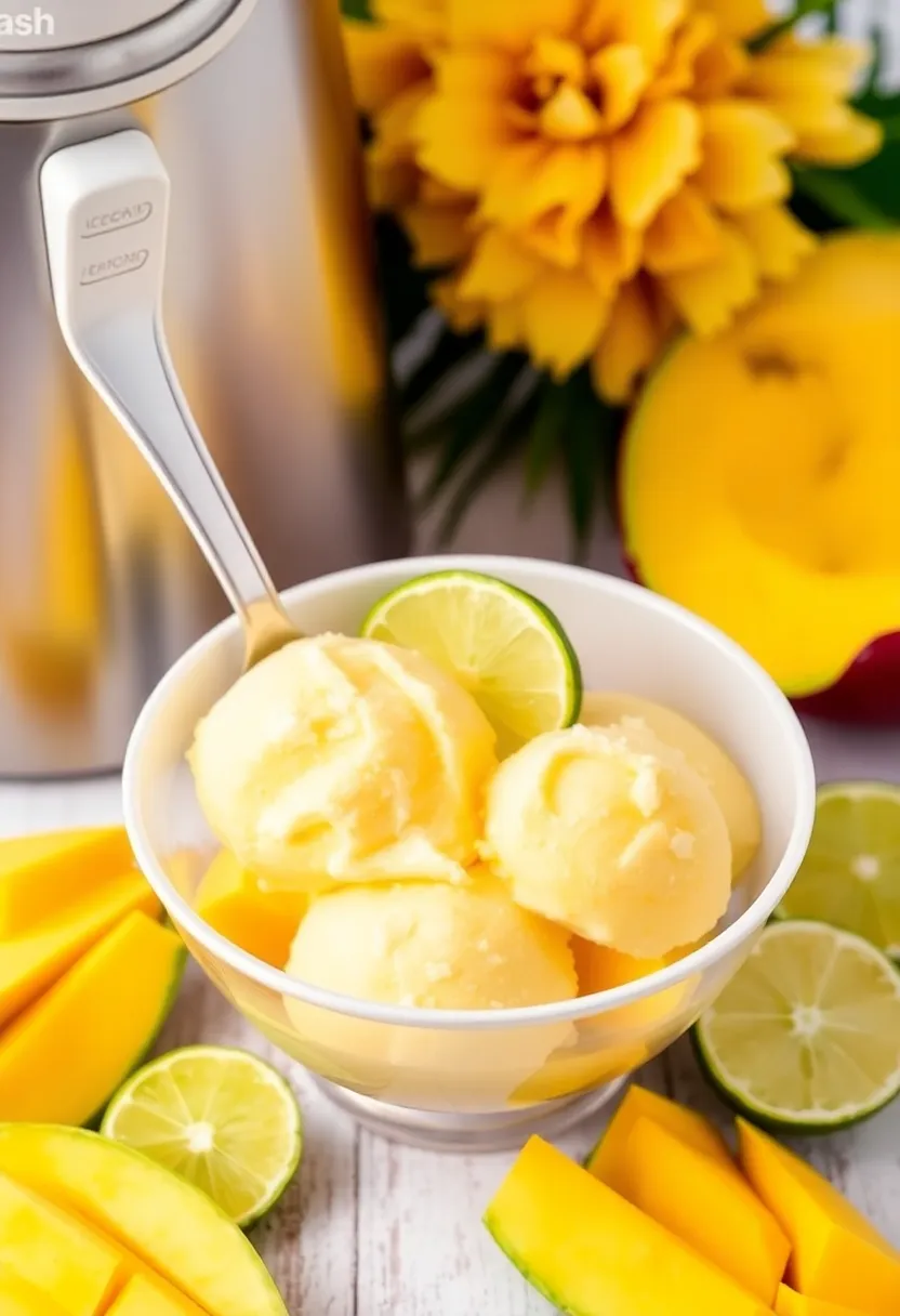 25 Dash Ice Cream Maker Recipes PDF You Need to Save - 5. Mango Coconut Sorbet