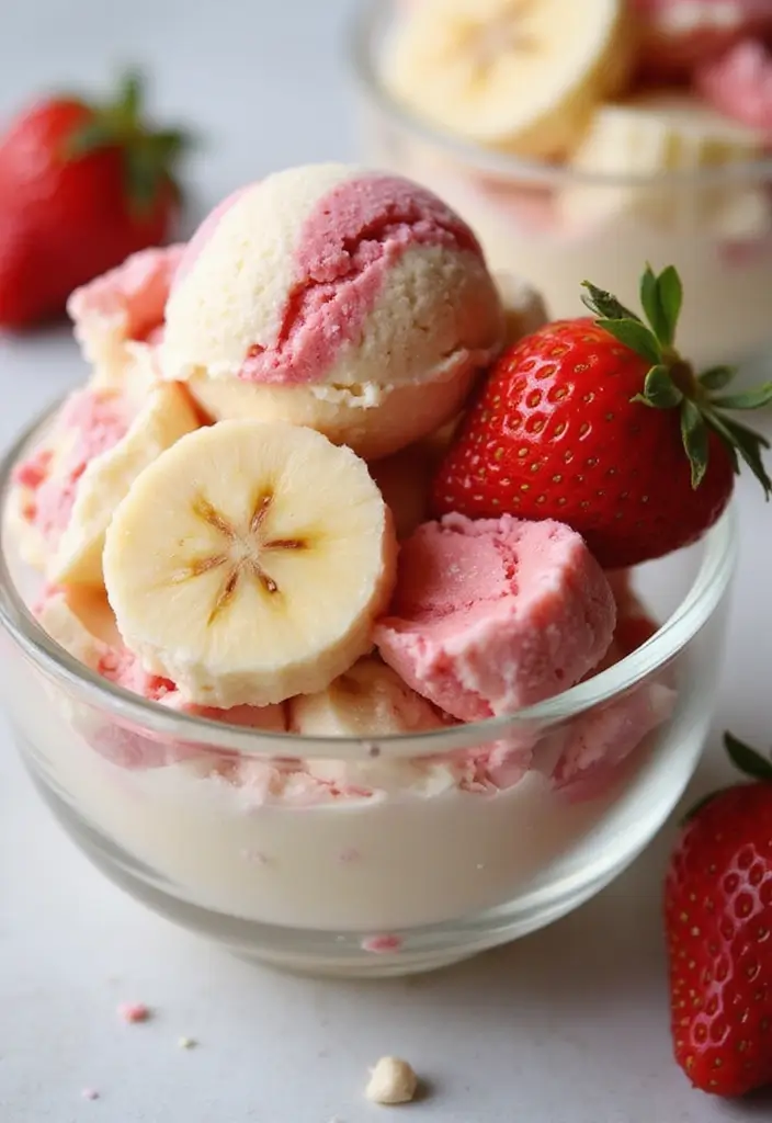 25 Delicious Keto Banana Ice Cream Recipes to Satisfy Your Sweet Tooth 3 25 Delicious Keto Banana Ice Cream Recipes to Satisfy Your Sweet Tooth - 3. Strawberry Banana Swirl Ice Cream
