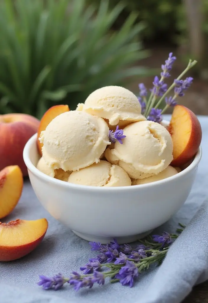 25 Easy and Creamy Ninja Blender Ice Cream Recipes 5 25 Easy and Creamy Ninja Blender Ice Cream Recipes - 5. Peach Lavender Delight