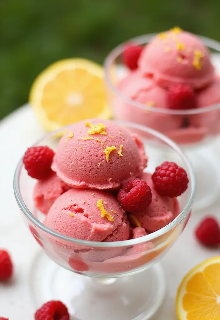 25 Easy and Creamy Ninja Blender Ice Cream Recipes 8 25 Easy and Creamy Ninja Blender Ice Cream Recipes - 8. Raspberry Lemon Sorbet