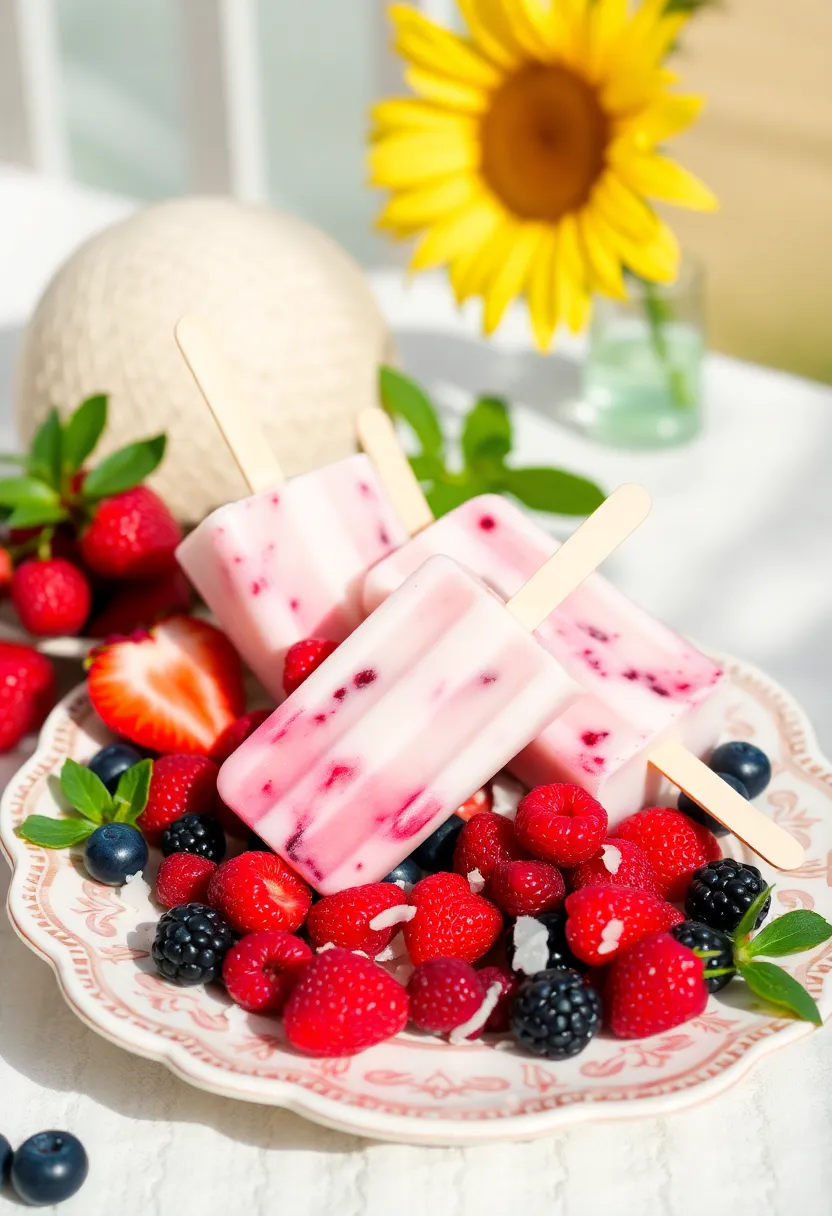 25 Fun and Refreshing Ice Cream Popsicle Recipes for Kids 11 25 Fun and Refreshing Ice Cream Popsicle Recipes for Kids - 11. Coconut Berry Popsicles