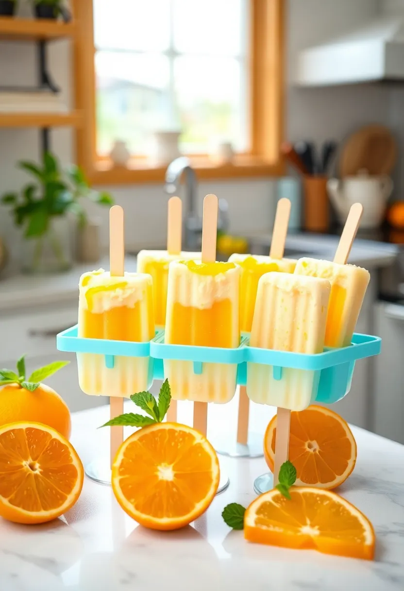 25 Fun and Refreshing Ice Cream Popsicle Recipes for Kids 13 25 Fun and Refreshing Ice Cream Popsicle Recipes for Kids - 13. Orange Creamsicle Popsicles
