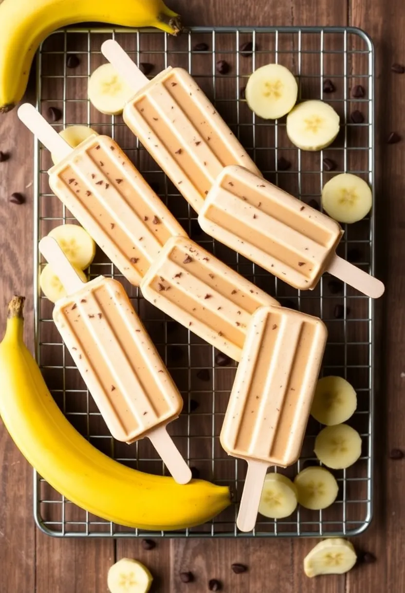 25 Fun and Refreshing Ice Cream Popsicle Recipes for Kids 20 25 Fun and Refreshing Ice Cream Popsicle Recipes for Kids - 20. Peanut Butter Banana Chocolate Chip Popsicles