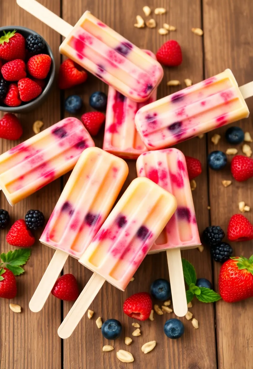 25 Fun and Refreshing Ice Cream Popsicle Recipes for Kids 21 25 Fun and Refreshing Ice Cream Popsicle Recipes for Kids - 21. Nutty Banana Berry Popsicles