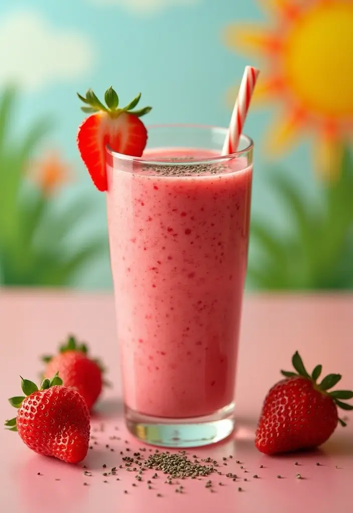 25 Ice Cream Smoothie Recipes Perfect for Summer 22 25 Ice Cream Smoothie Recipes Perfect for Summer - 22. Strawberry Chia Smoothie