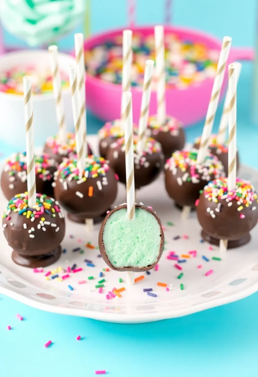 25 Mint Ice Cream Dessert Recipes That Refresh Your Day 10 25 Mint Ice Cream Dessert Recipes That Refresh Your Day - 10. Mint Ice Cream Cake Pops