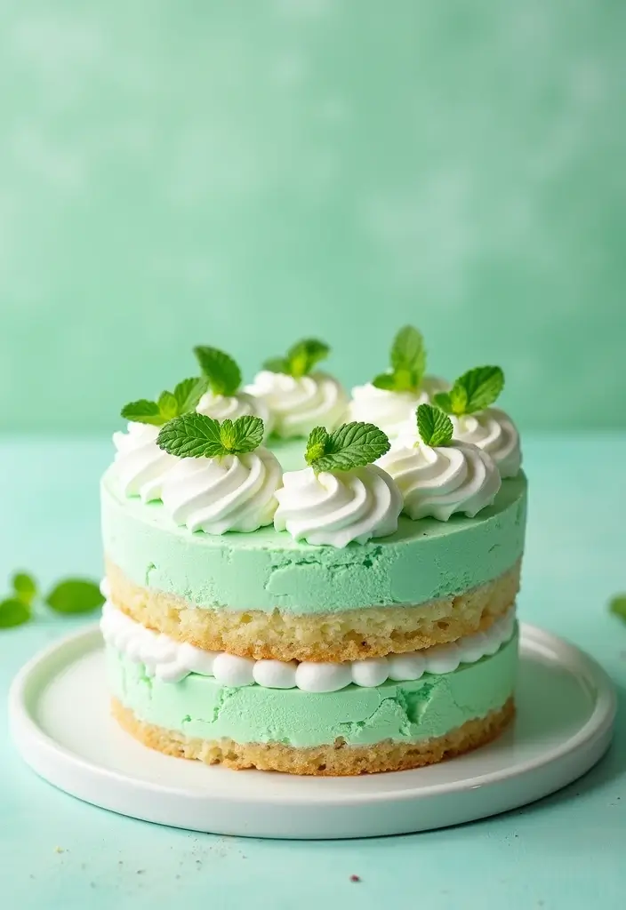 25 Mint Ice Cream Dessert Recipes That Refresh Your Day 3 25 Mint Ice Cream Dessert Recipes That Refresh Your Day - 3. No-Churn Mint Ice Cream Cake