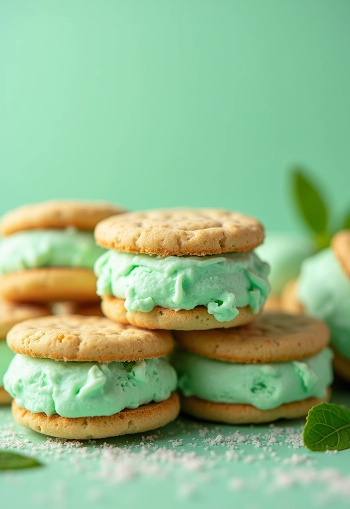 25 Mint Ice Cream Dessert Recipes That Refresh Your Day 4 25 Mint Ice Cream Dessert Recipes That Refresh Your Day - 4. Mint Ice Cream Sandwiches