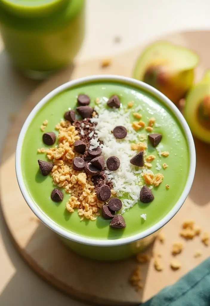 25 Mint Ice Cream Dessert Recipes That Refresh Your Day 5 25 Mint Ice Cream Dessert Recipes That Refresh Your Day - 5. Mint Chocolate Chip Smoothie Bowl