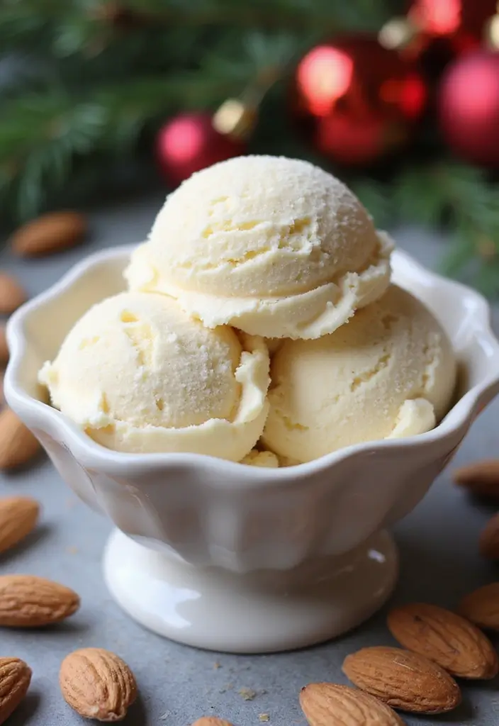 25 Ninja Creami Ice Cream Recipes Christmas Holiday Favorites - 10. Vanilla Almond Ice Cream