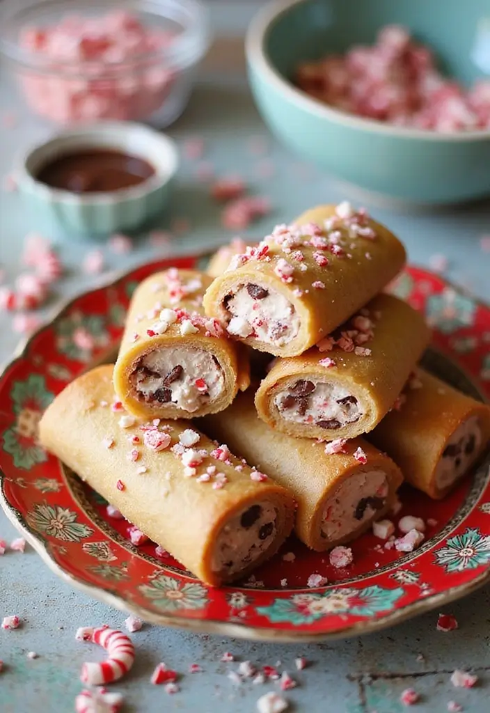 25 Peppermint Ice Cream Dessert Recipes Festive and Fresh - 17. Peppermint Ice Cream Spring Rolls
