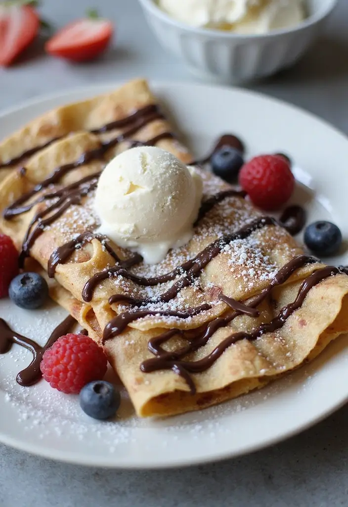 25 Peppermint Ice Cream Dessert Recipes Festive and Fresh - 22. Peppermint Ice Cream Crêpes