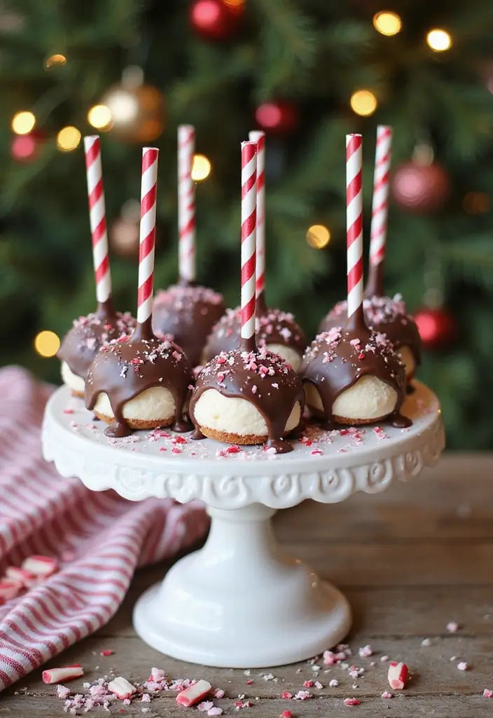 25 Peppermint Ice Cream Dessert Recipes Festive and Fresh - 24. Peppermint Ice Cream Cake Pops