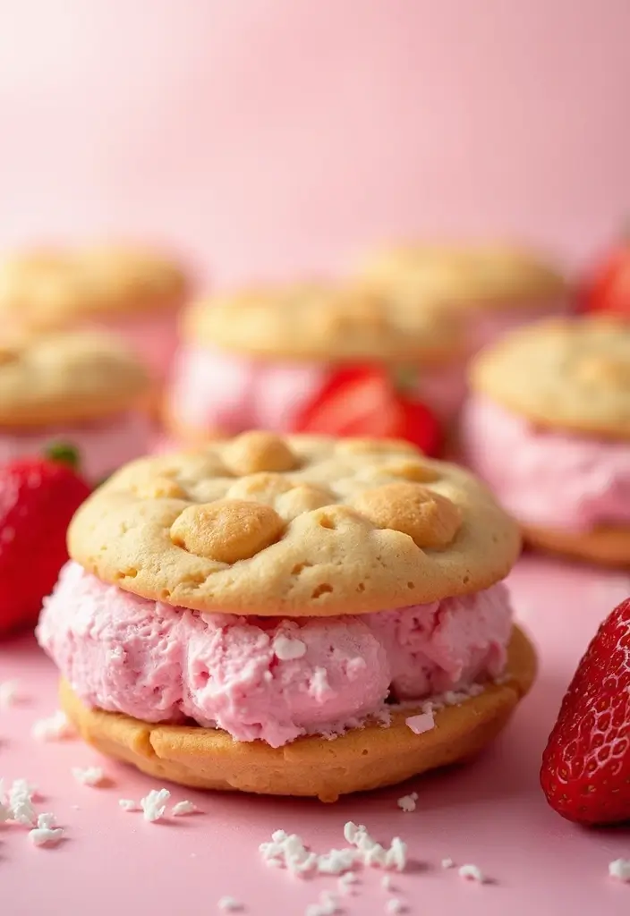 26 Creative Ice Cream Sandwich Recipes You’ll Want to Save 11 26 Creative Ice Cream Sandwich Recipes You’ll Want to Save - 11. Strawberry Shortcake Ice Cream Sandwiches