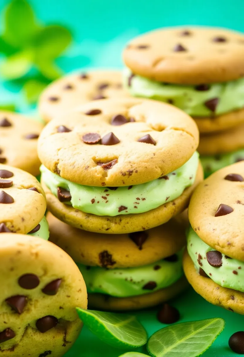 26 Creative Ice Cream Sandwich Recipes You’ll Want to Save 15 26 Creative Ice Cream Sandwich Recipes You’ll Want to Save - 15. Mint Chocolate Chip Ice Cream Sandwiches