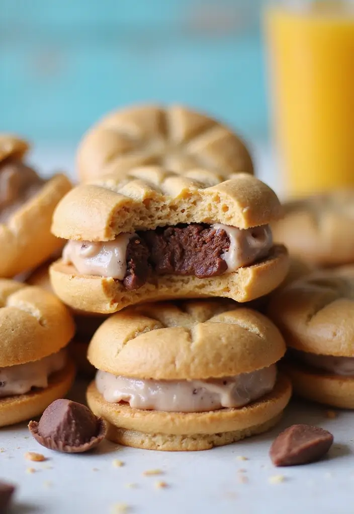 26 Creative Ice Cream Sandwich Recipes You’ll Want to Save 7 26 Creative Ice Cream Sandwich Recipes You’ll Want to Save - 7. Peanut Butter Cup Ice Cream Sandwiches