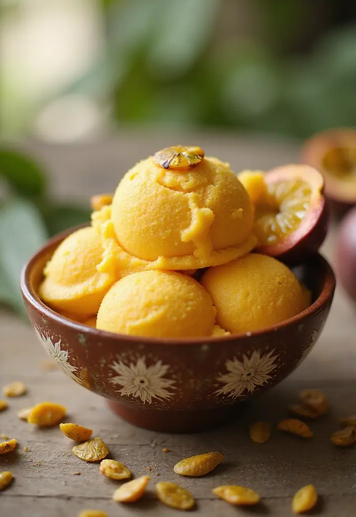26 Fruit Ice Cream Recipes Naturally Refreshing - 14. Passion Fruit Sorbet