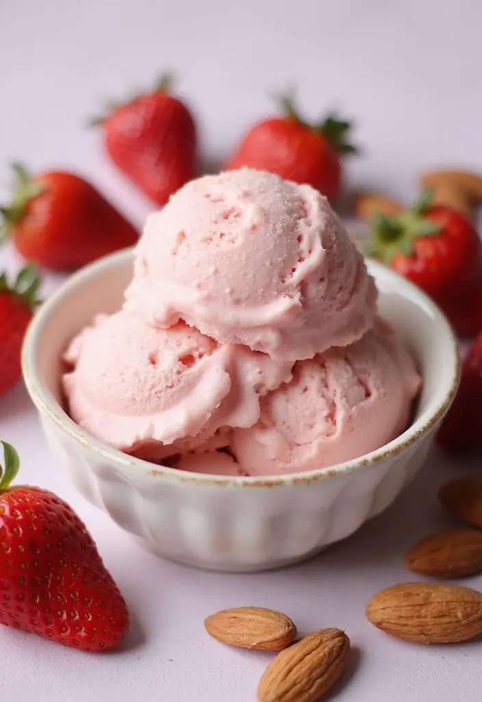 26 Fruit Ice Cream Recipes Naturally Refreshing - 2. Strawberry Almond Milk Ice Cream