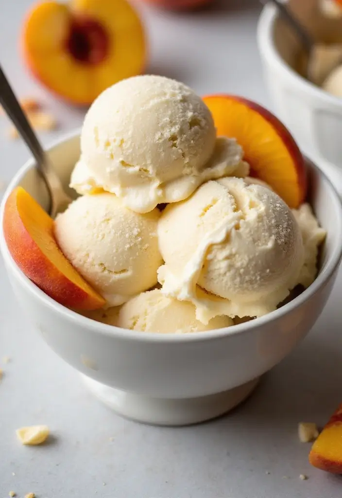 26 Fruit Ice Cream Recipes Naturally Refreshing - 23. Vanilla Bean Peach Ice Cream