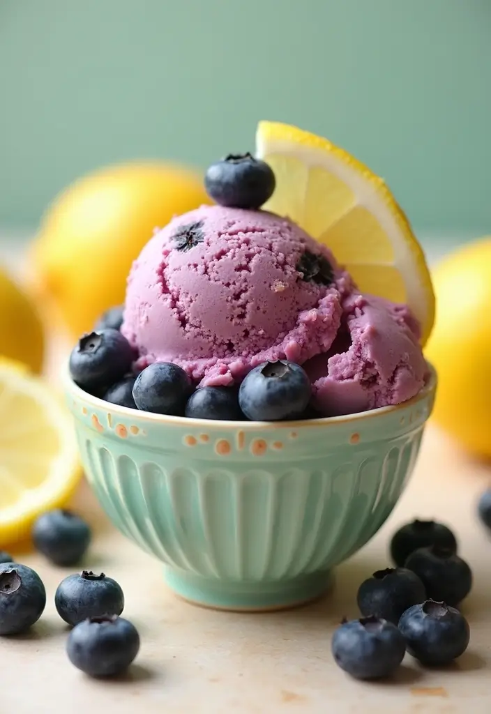 26 Fruit Ice Cream Recipes Naturally Refreshing - 24. Lemon Blueberry Ice Cream