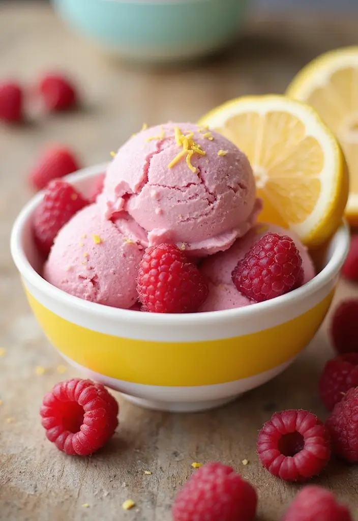 26 Fruit Ice Cream Recipes Naturally Refreshing - 26. Raspberry Lemonade Ice Cream