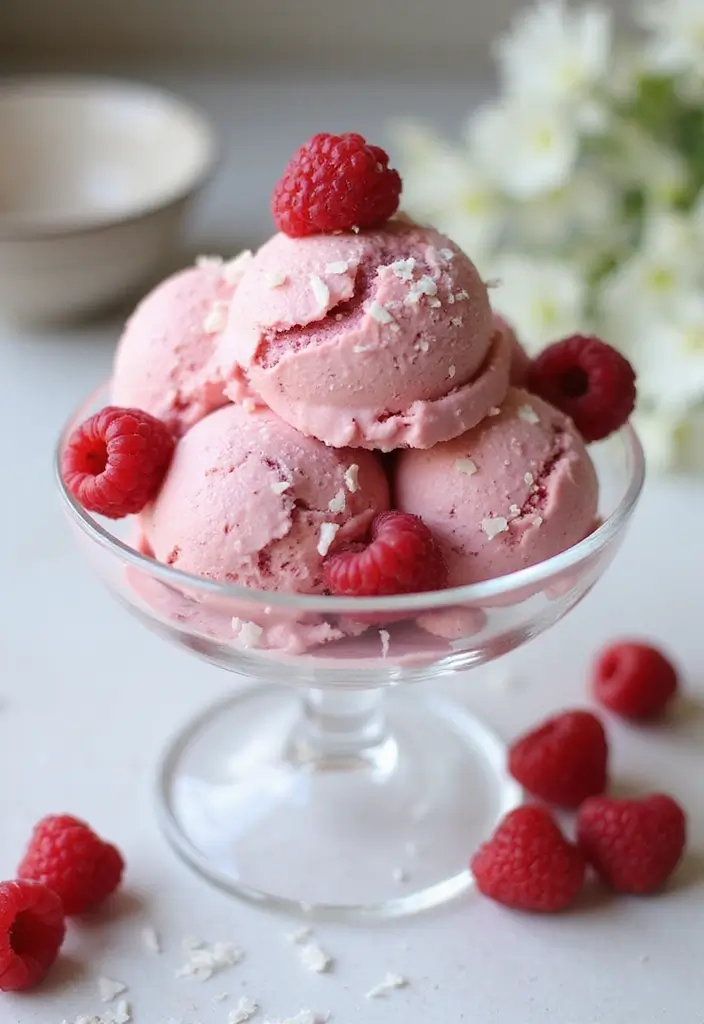 26 Fruit Ice Cream Recipes Naturally Refreshing - 6. Raspberry Coconut Milk Ice Cream