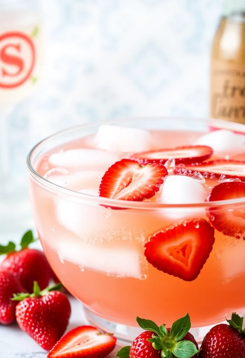 26 Strawberry Ice Cream Punch Recipes Party Favorites - 14. Strawberry Ginger Ale Punch