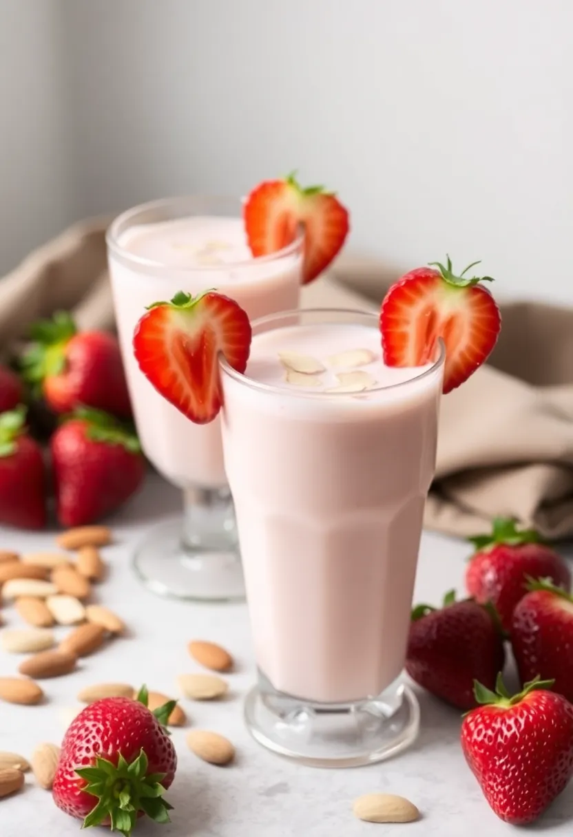 26 Strawberry Ice Cream Punch Recipes Party Favorites - 15. Strawberry Almond Milk Punch