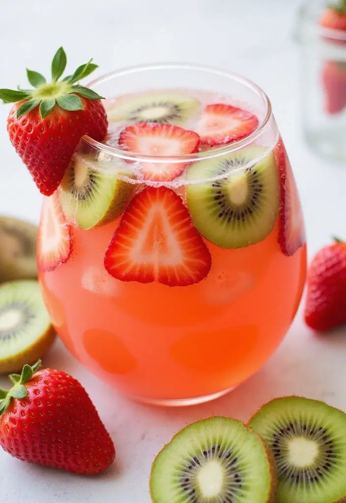 26 Strawberry Ice Cream Punch Recipes Party Favorites - 5. Strawberry Kiwi Fizz Punch