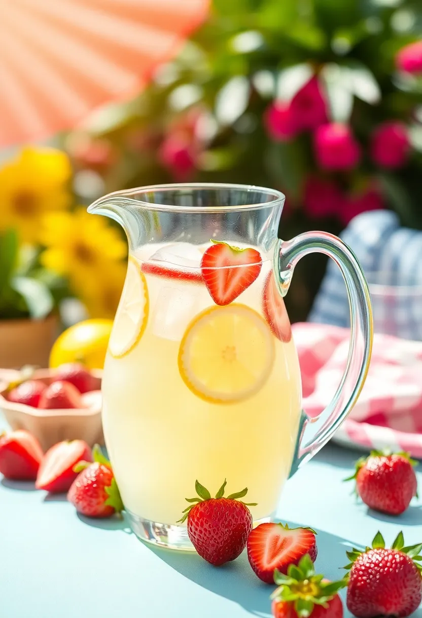26 Strawberry Ice Cream Punch Recipes Party Favorites - 6. Strawberry Sparkling Lemonade Punch