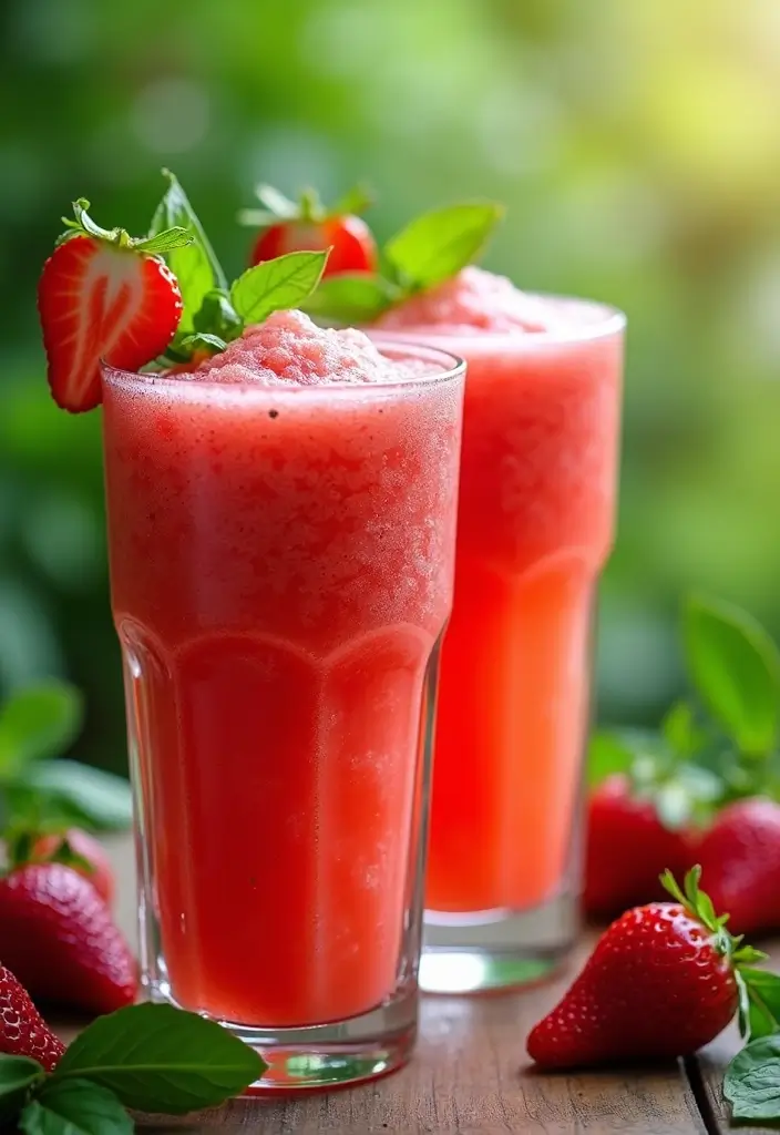 26 Strawberry Ice Cream Punch Recipes Party Favorites - 8. Strawberry Basil Slush Punch