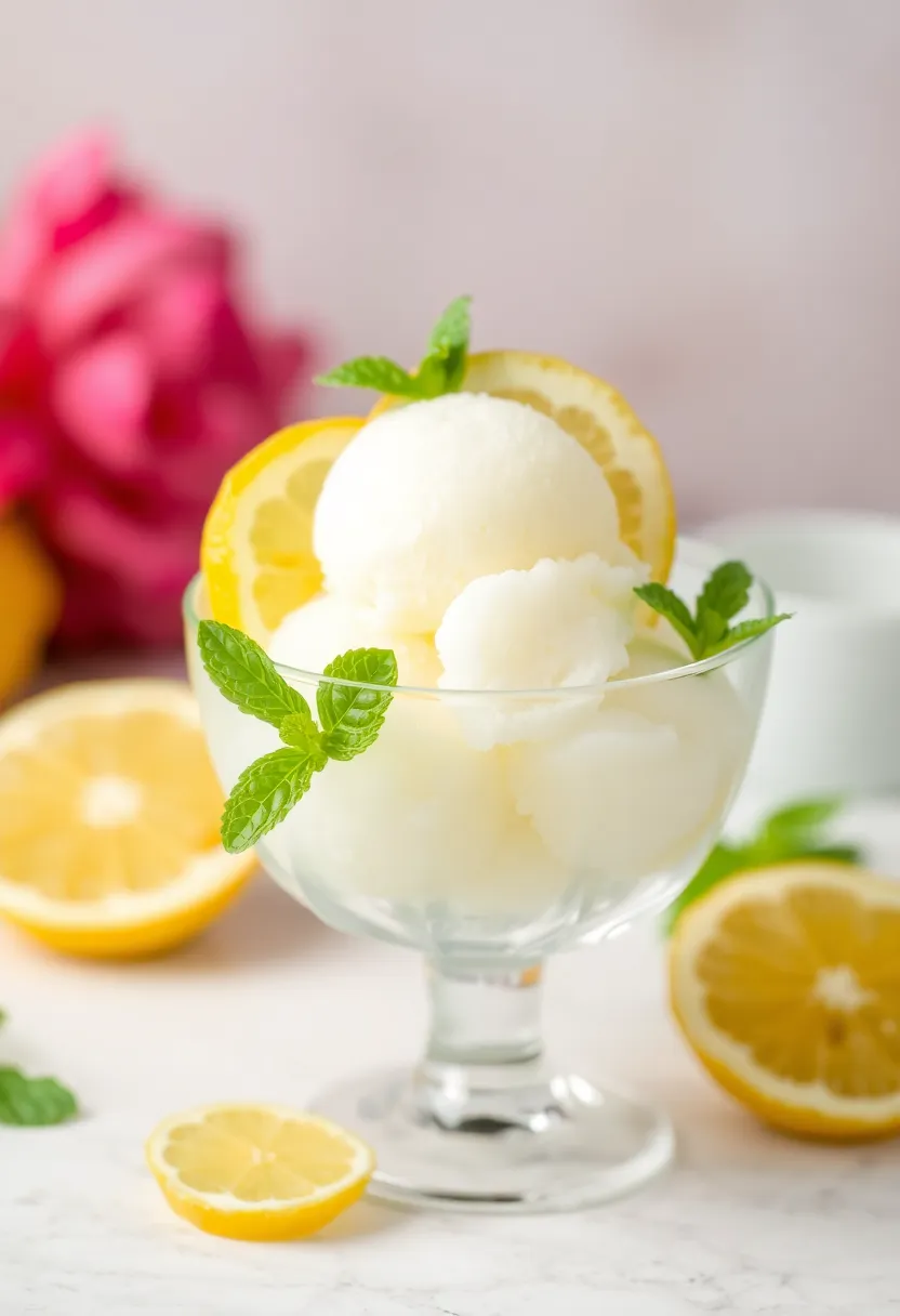 27 Americana Ice Cream Maker Recipes Full of Fun - 11. Lemon Sorbet