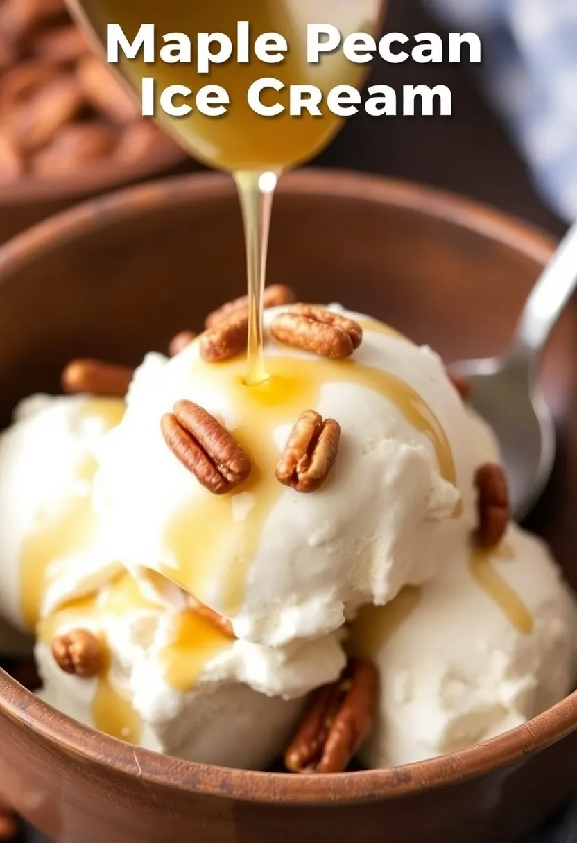 27 Americana Ice Cream Maker Recipes Full of Fun - 13. Maple Pecan Ice Cream