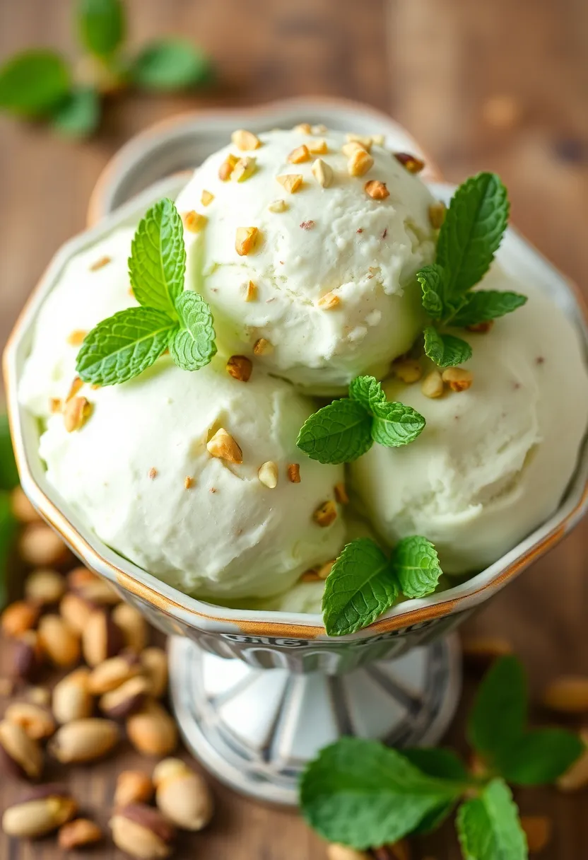 27 Americana Ice Cream Maker Recipes Full of Fun - 14. Pistachio Ice Cream