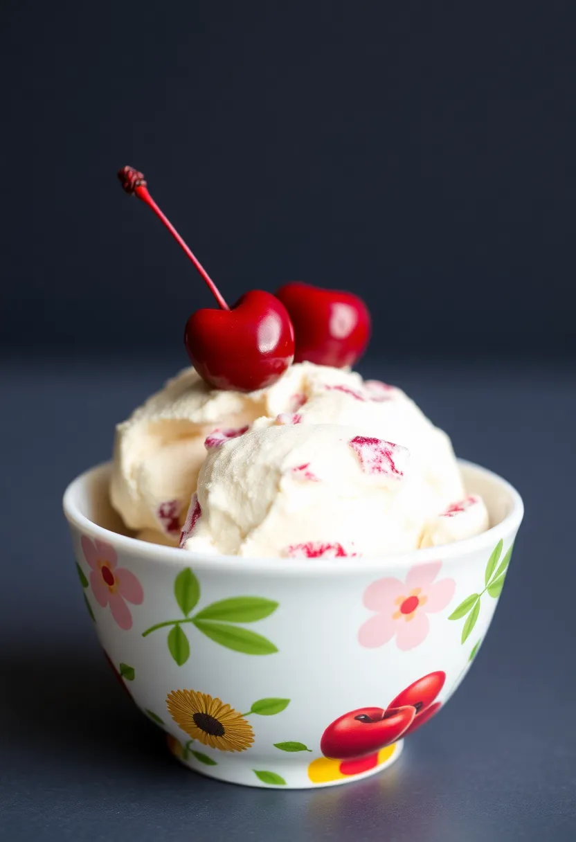 27 Americana Ice Cream Maker Recipes Full of Fun - 16. Cherry Vanilla Ice Cream