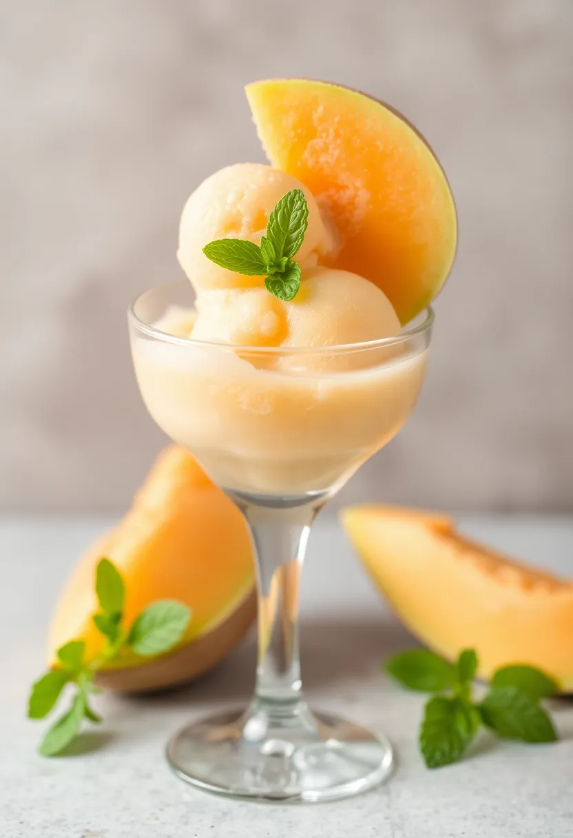 27 Americana Ice Cream Maker Recipes Full of Fun - 17. Cantaloupe Sorbet