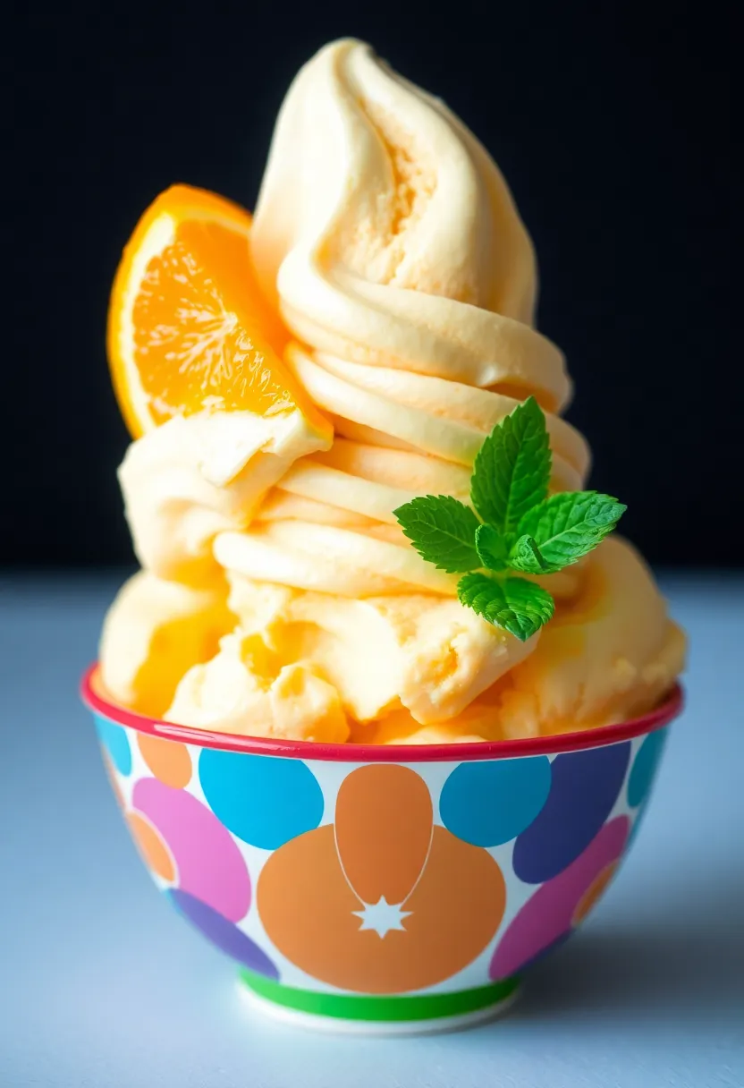27 Americana Ice Cream Maker Recipes Full of Fun - 21. Orange Creamsicle Ice Cream
