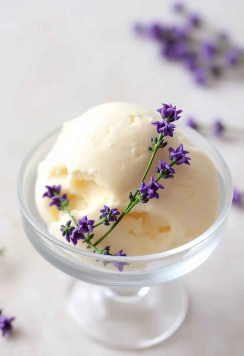 27 Americana Ice Cream Maker Recipes Full of Fun - 22. Honey Lavender Ice Cream