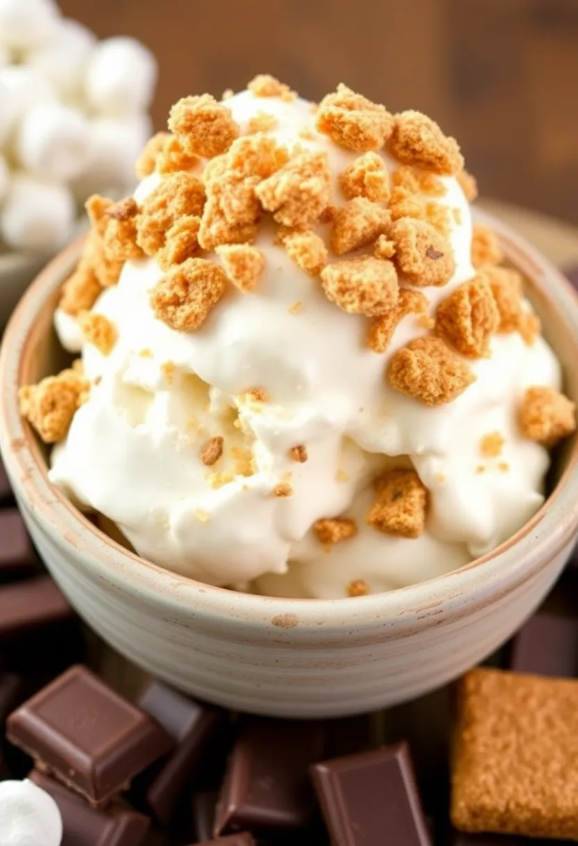 27 Americana Ice Cream Maker Recipes Full of Fun - 24. S'mores Ice Cream