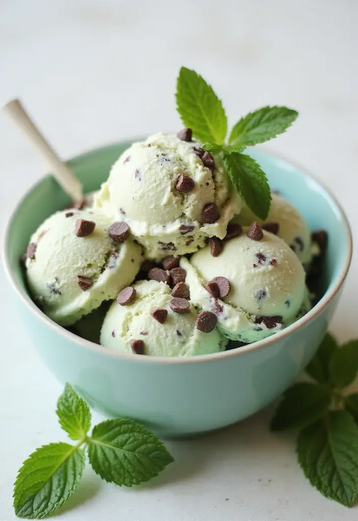 27 Americana Ice Cream Maker Recipes Full of Fun - 4. Mint Chocolate Chip Ice Cream