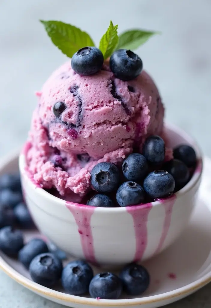 27 Americana Ice Cream Maker Recipes Full of Fun - 8. Blueberry Cheesecake Ice Cream