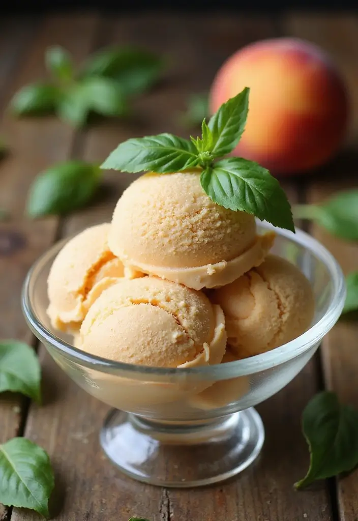 27 Four Ingredient Ice Cream Recipes Quick and Easy 16 27 Four Ingredient Ice Cream Recipes Quick and Easy - 16. Peach and Basil Ice Cream