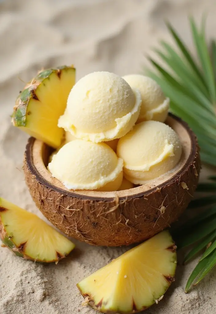 27 Four Ingredient Ice Cream Recipes Quick and Easy 6 27 Four Ingredient Ice Cream Recipes Quick and Easy - 6. Coconut Pineapple Sorbet