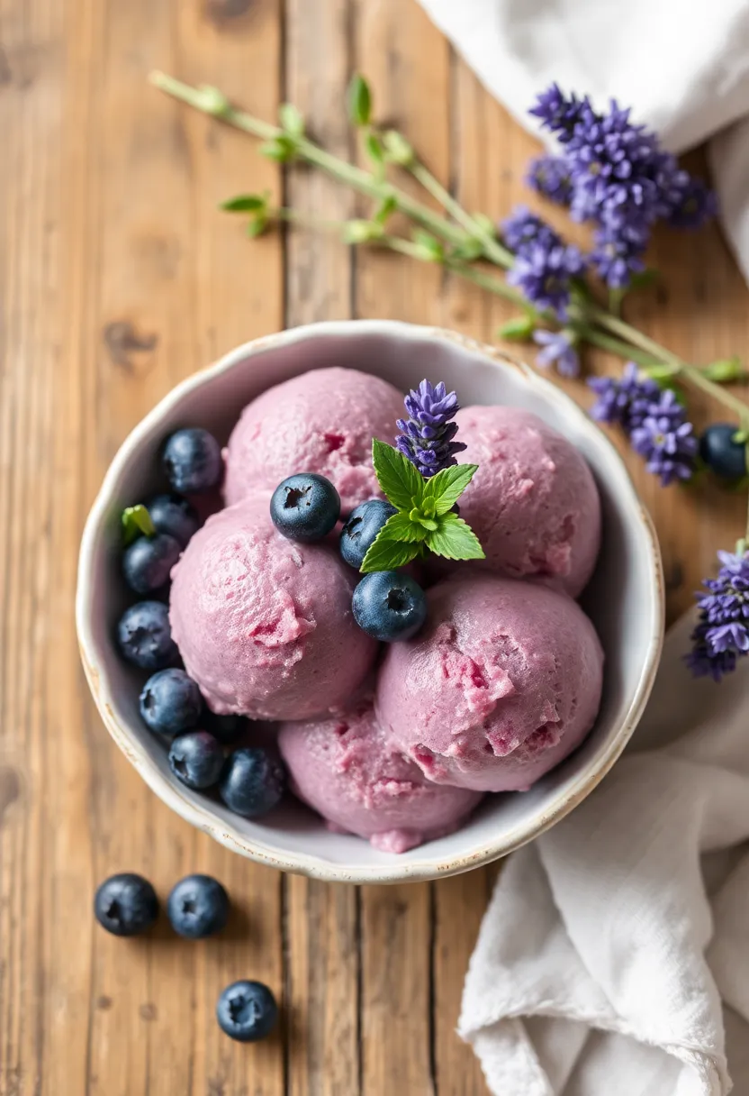 27 Gourmet Dairy-Free Breville Ice Cream Maker Recipes That Taste Like Heaven - 12. Blueberry Lavender Sorbet