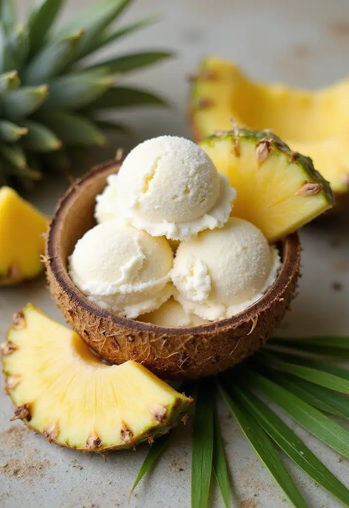 27 Gourmet Dairy-Free Breville Ice Cream Maker Recipes That Taste Like Heaven - 13. Tropical Pineapple Coconut Ice Cream